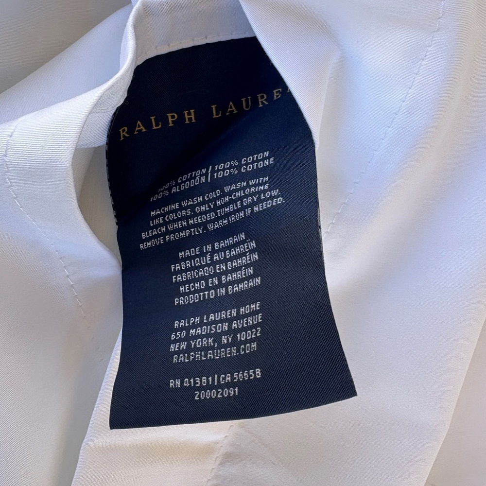 Ralph Lauren Cream and White Bedding Pillow Cases 2Pcs NWT - Picture 8 of 8